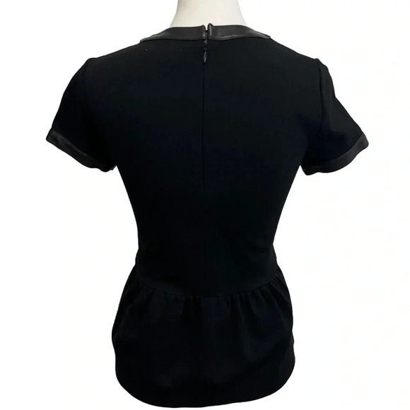 Women’s Madewell Black Short Sleeve Peplum Top with Black Trim. XS - Picture 4 of 8
